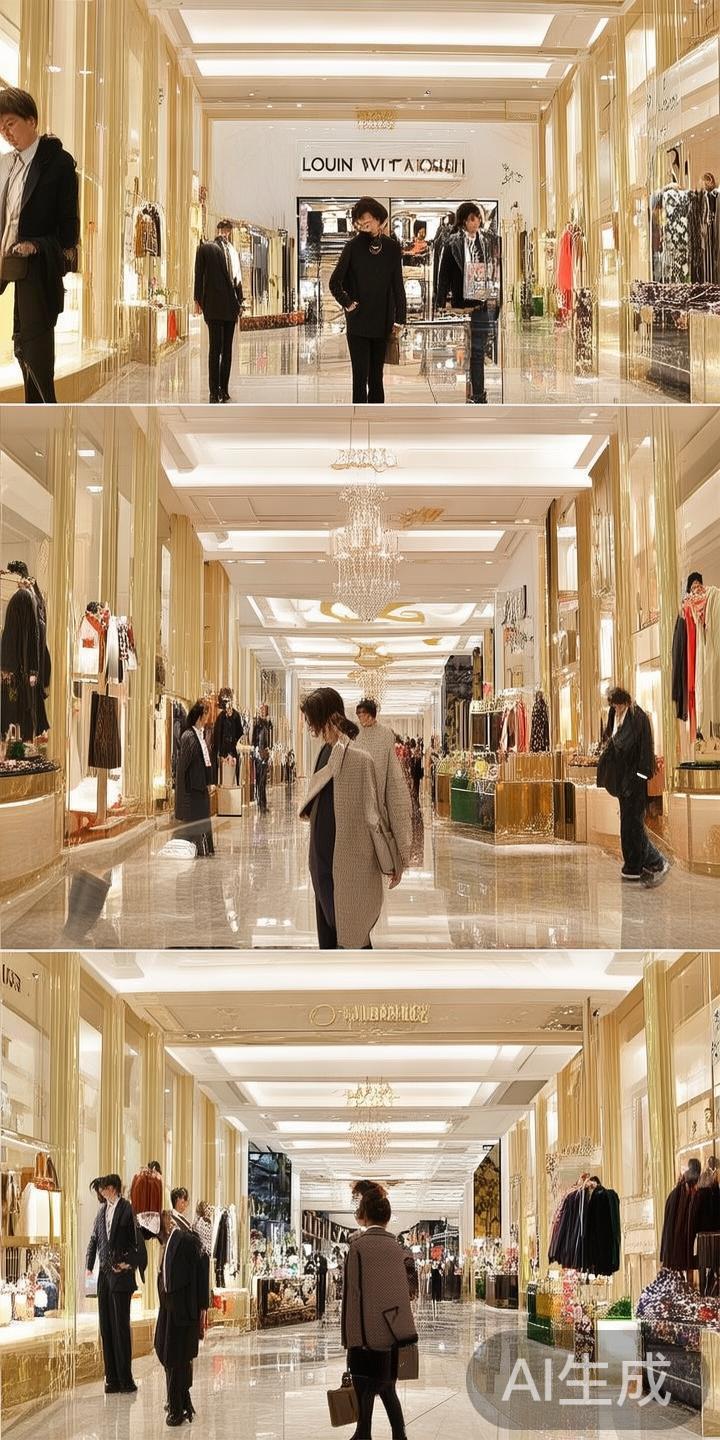 在澳门威尼斯人内，许多国际奢侈品牌专柜会在圣诞节期